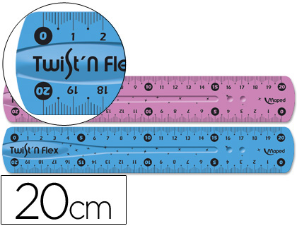 Regla Maped plástico flexible de 20cm. colores surtidos